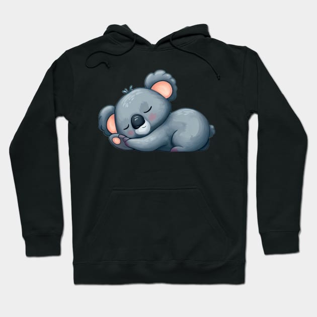 Sleeping baby koala bear Hoodie by Stupid Coffee Designs